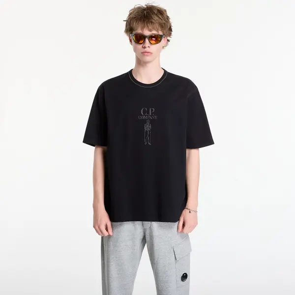 C.P. Company Majice C.P. Company Mercerized Jersey 30/2 Twisted Short Sleeve Logo T-Shirt Black S