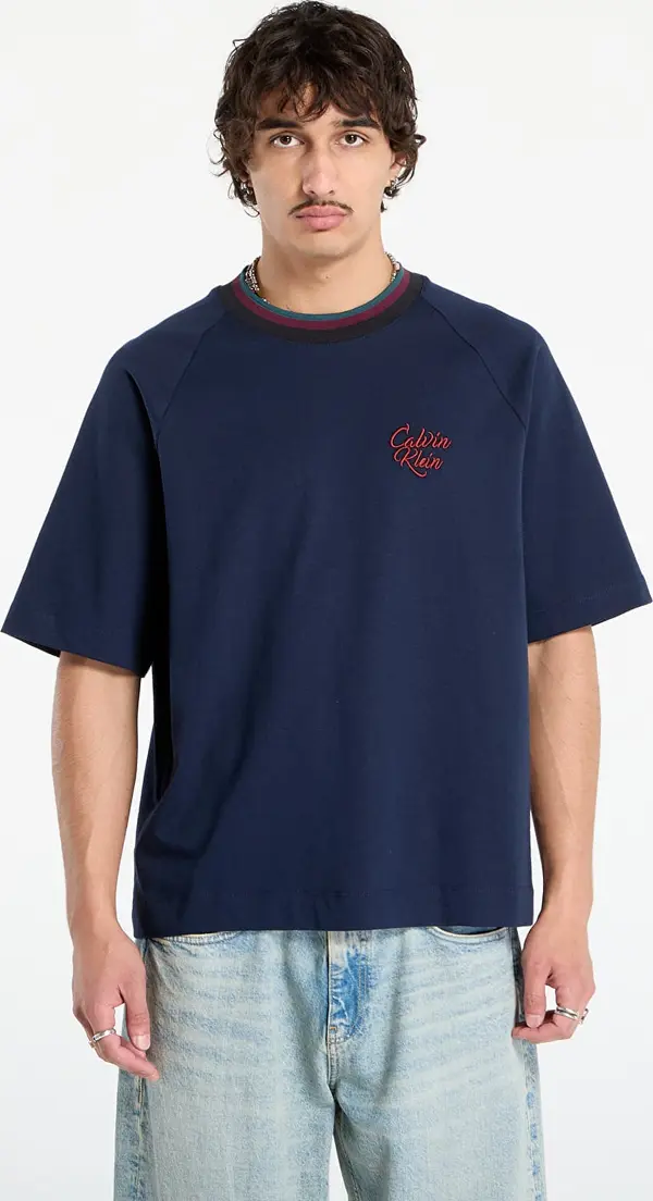 Calvin Klein Majice Calvin Klein Jeans Ss 16S Jersey Tipped Tee Blue M