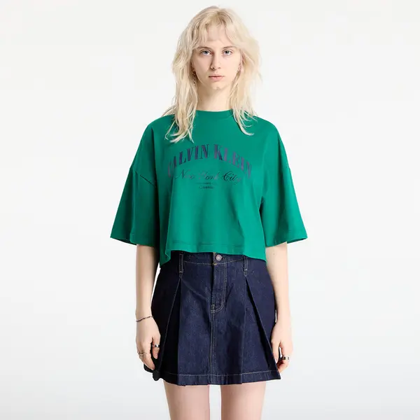 Calvin Klein Majice Calvin Klein Jeans Ss Cropped Boxy Heri Tee Green S