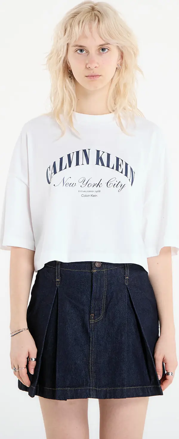 Calvin Klein Majice Calvin Klein Jeans Ss Cropped Boxy Heri Tee White XS