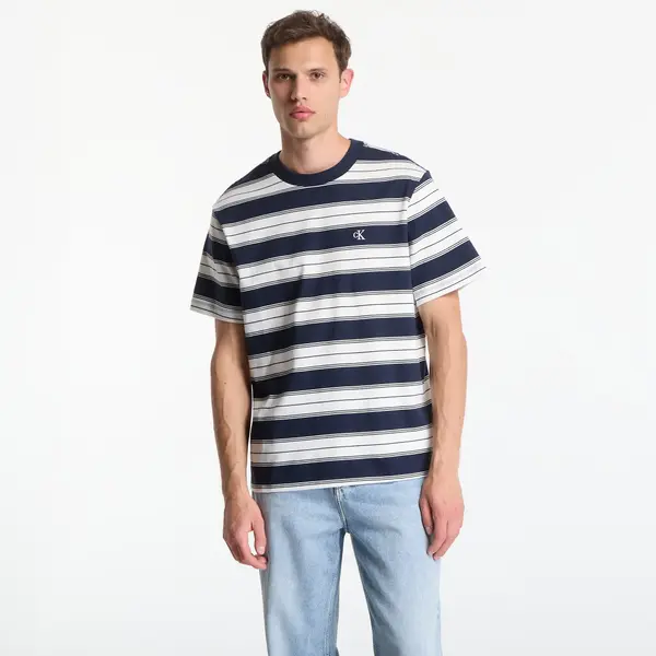 Calvin Klein Majice Calvin Klein Jeans Ss Easy 20S Jersey Stripe Crewneck Tee Dark Sapphire L