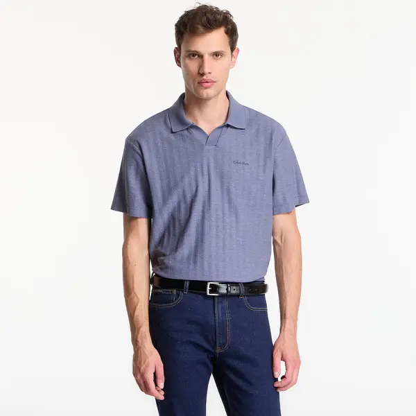 Calvin Klein Majice Calvin Klein Ss Easy Vertical Stripe Textured Polo Blue Nomad L