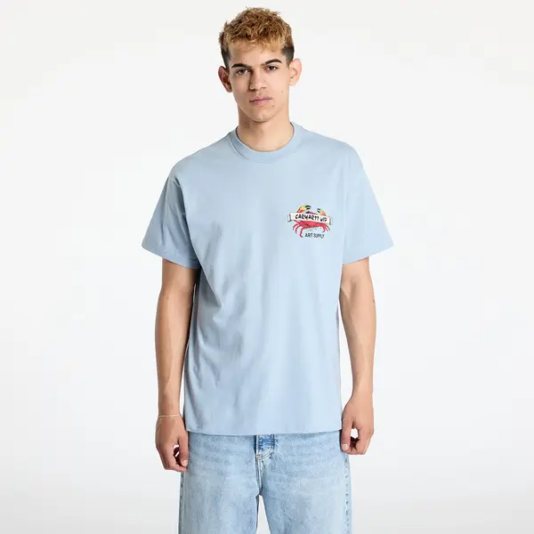 Carhartt WIP Majice Carhartt WIP Crab Paint Short Sleeve T-Shirt UNISEX Frosted Blue S