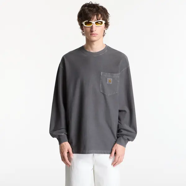 Carhartt WIP Majice Carhartt WIP L/S Loose Pocket T-Shirt Black Garment Dyed XXL