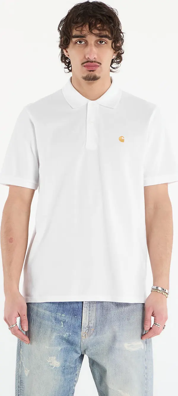 Carhartt WIP Majice Carhartt WIP S/S Chase Pique Polo UNISEX White/ Gold XS