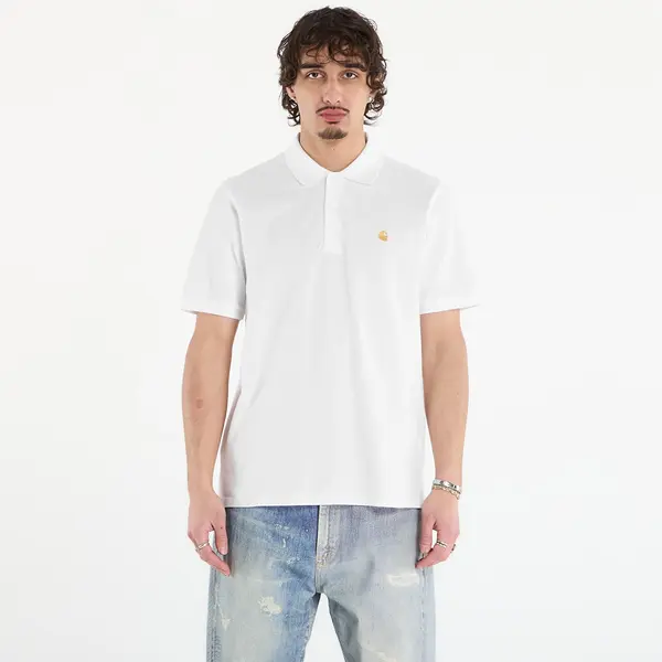 Carhartt WIP Majice Carhartt WIP S/S Chase Pique Polo UNISEX White/ Gold XS