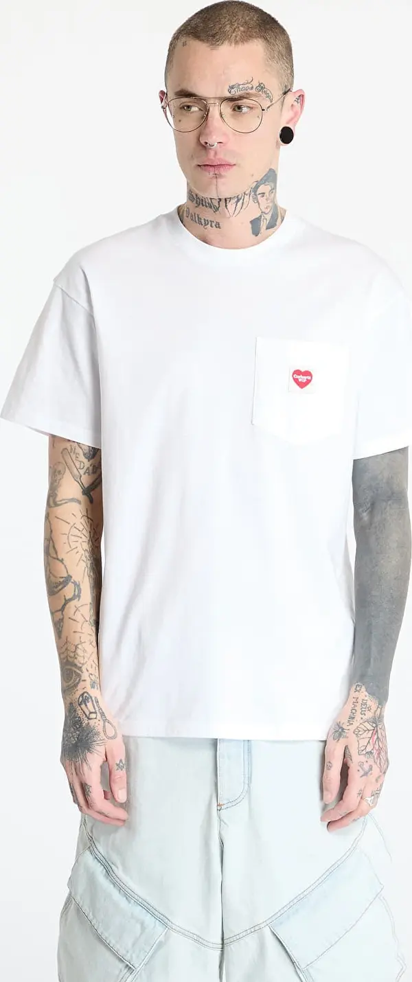 Carhartt WIP Majice Carhartt WIP S/S Pocket Heart T-Shirt UNISEX White/ Red XS