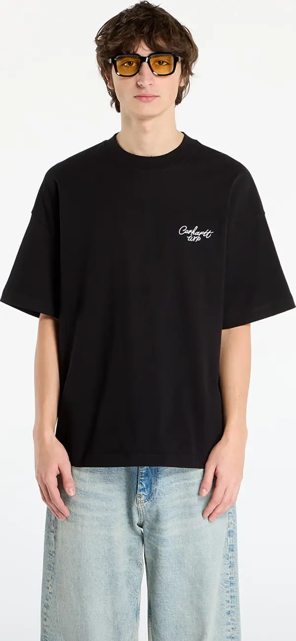 Carhartt WIP Majice Carhartt WIP S/S Signature Script T-Shirt Black/ White S