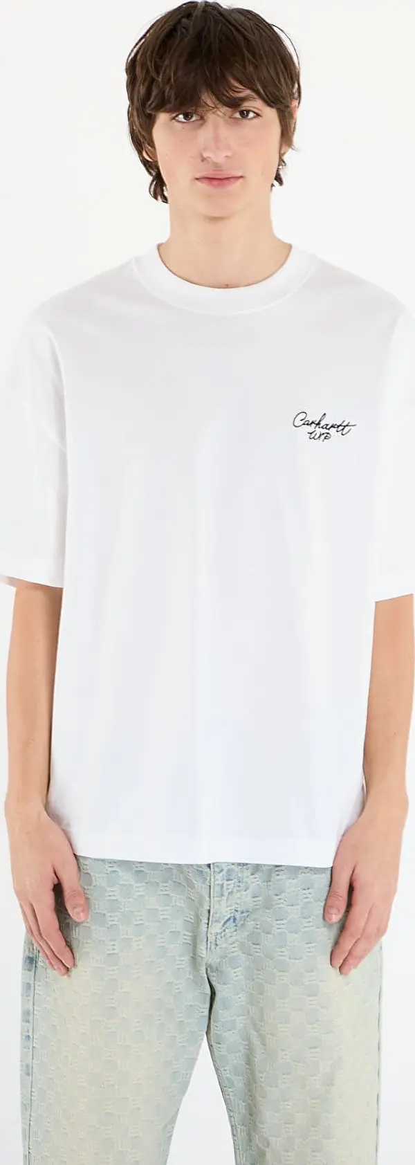 Carhartt WIP Majice Carhartt WIP S/S Signature Script T-Shirt White/ Black S