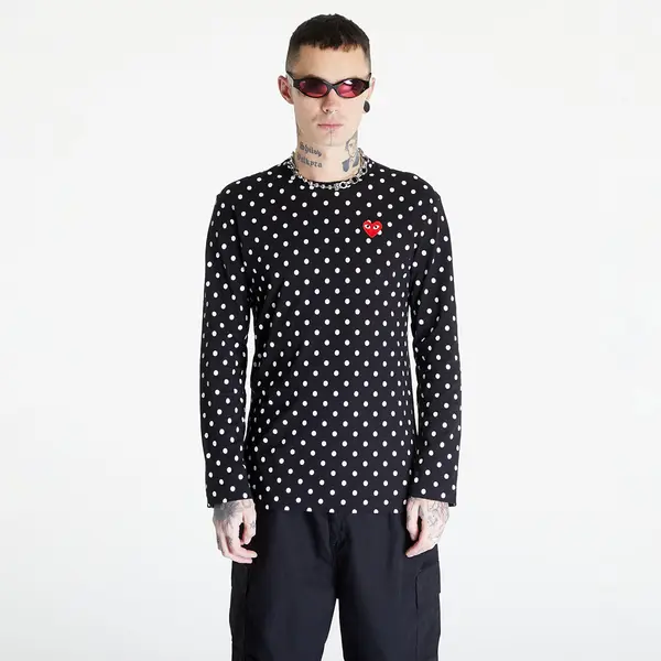 Comme des Garçons PLAY Majice Comme des Garçons PLAY Heart Logo Long Sleeve Tee UNISEX Black L