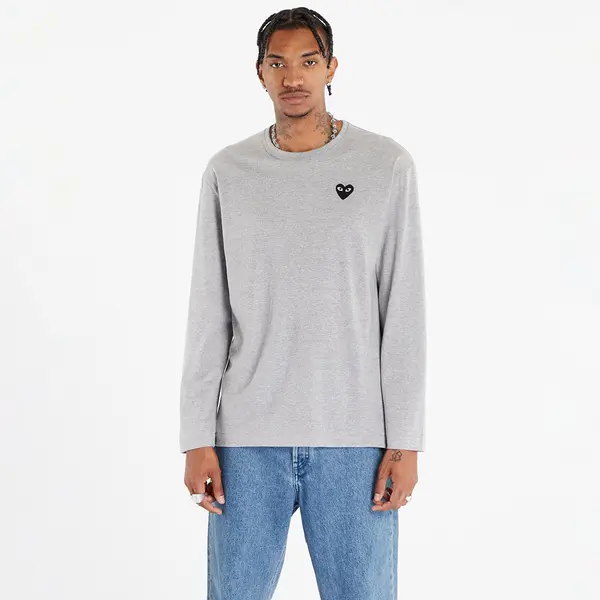 Comme des Garçons PLAY Majice Comme des Garçons PLAY Heart Logo Long Sleeve Tee UNISEX Gray S