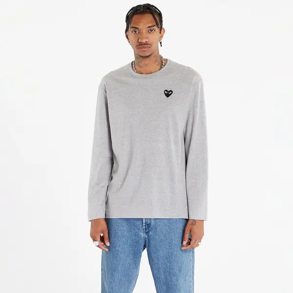 Comme des Garçons PLAY Majice Comme des Garçons PLAY Heart Logo Long Sleeve Tee UNISEX Gray XXL