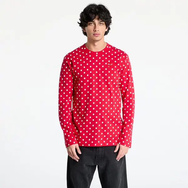 Comme des Garçons PLAY Majice Comme des Garçons PLAY Heart Logo Long Sleeve Tee UNISEX Red XL