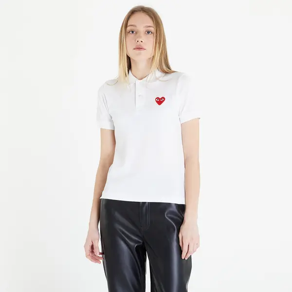 Comme des Garçons PLAY Majice Comme des Garçons PLAY Heart Logo Polo Short Sleeve Tee White L