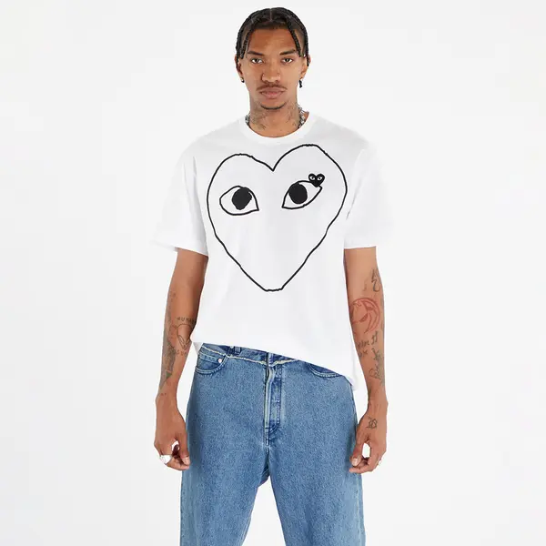 Comme des Garçons PLAY Majice Comme des Garçons PLAY Heart Logo Short Sleeve Tee UNISEX White S