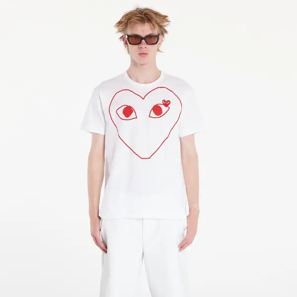 Comme des Garçons PLAY Majice Comme des Garçons PLAY Heart Logo Short Sleeve Tee UNISEX White XS