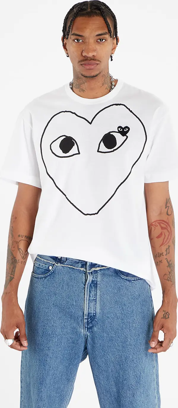 Comme des Garçons PLAY Majice Comme des Garçons PLAY Heart Logo Short Sleeve Tee UNISEX White XXS