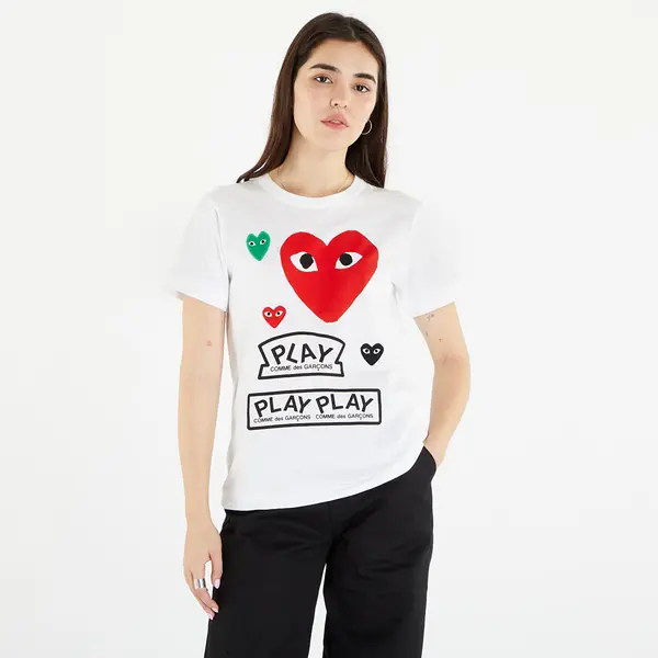 Comme des Garçons PLAY Majice Comme des Garçons PLAY Heart Logo Tee White L