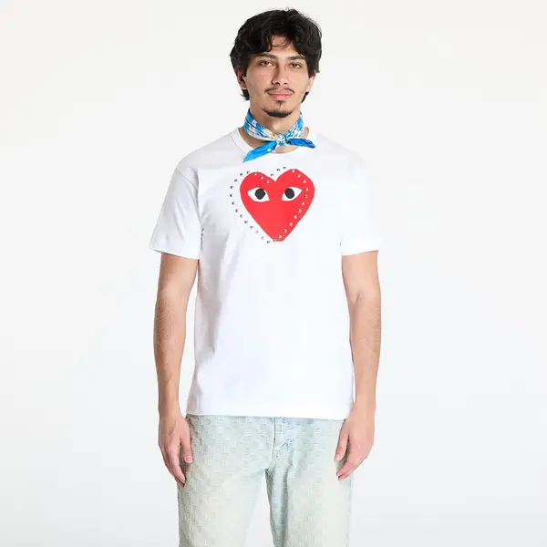 Comme des Garçons PLAY Majice Comme des Garçons PLAY Print Red x Black x Studc T-Shirt UNISEX White XXL