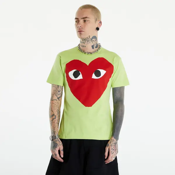 Comme des Garçons PLAY Majice Comme des Garçons PLAY Short Sleeve Logo Print T-Shirt UNISEX Green S