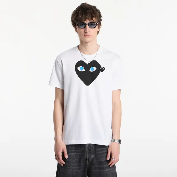 Comme des Garçons PLAY Majice Comme des Garçons PLAY T-Shirt Black Emblem Knit UNISEX White XL
