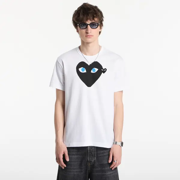 Comme des Garçons PLAY Majice Comme des Garçons PLAY T-Shirt Black Emblem Knit UNISEX White XXL