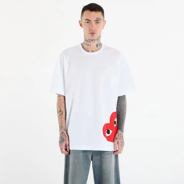 Comme des Garçons PLAY Majice Comme des Garçons PLAY T-Shirt Logo Print Knit UNISEX White S