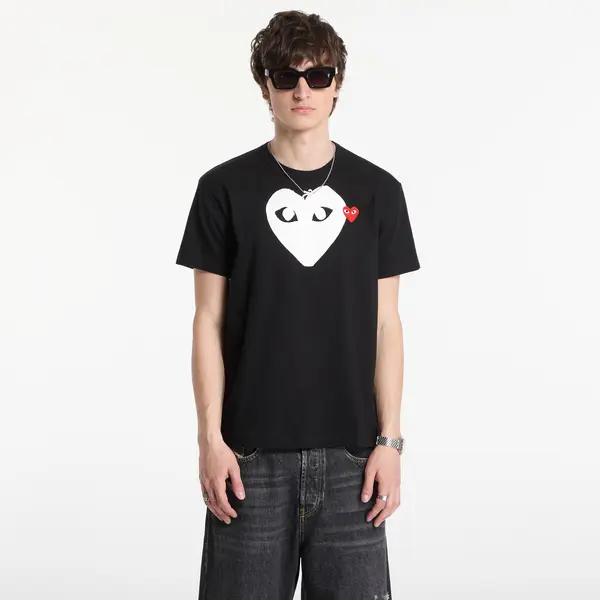 Comme des Garçons PLAY Majice Comme des Garçons PLAY T-Shirt Red Emblem Knit UNISEX Black XXL