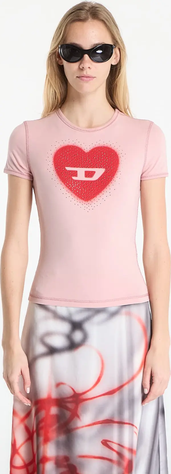 Diesel Majice Diesel T-Uncuties-Long-S5 T-Shirt Pale Mauve L