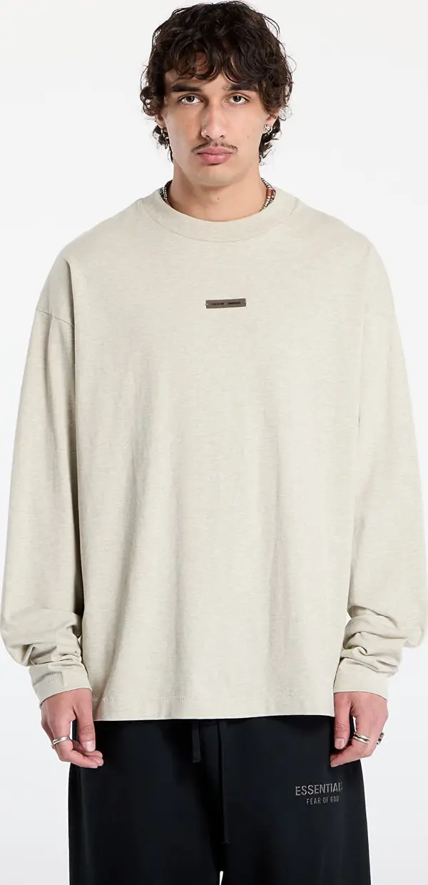 Fear of God Essentials Majice Fear of God Essentials Classic Long Sleeve Tee Heather Stone L