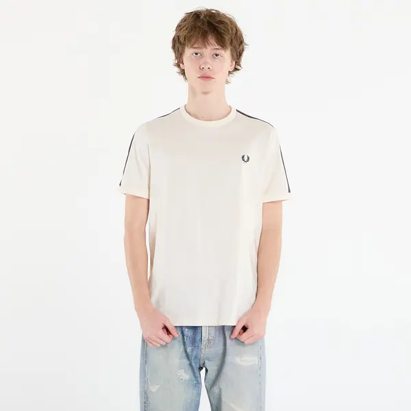 FRED PERRY Majice FRED PERRY Contrast Tape Ringer T-Shirt Ecru/ Burntobacco XXL