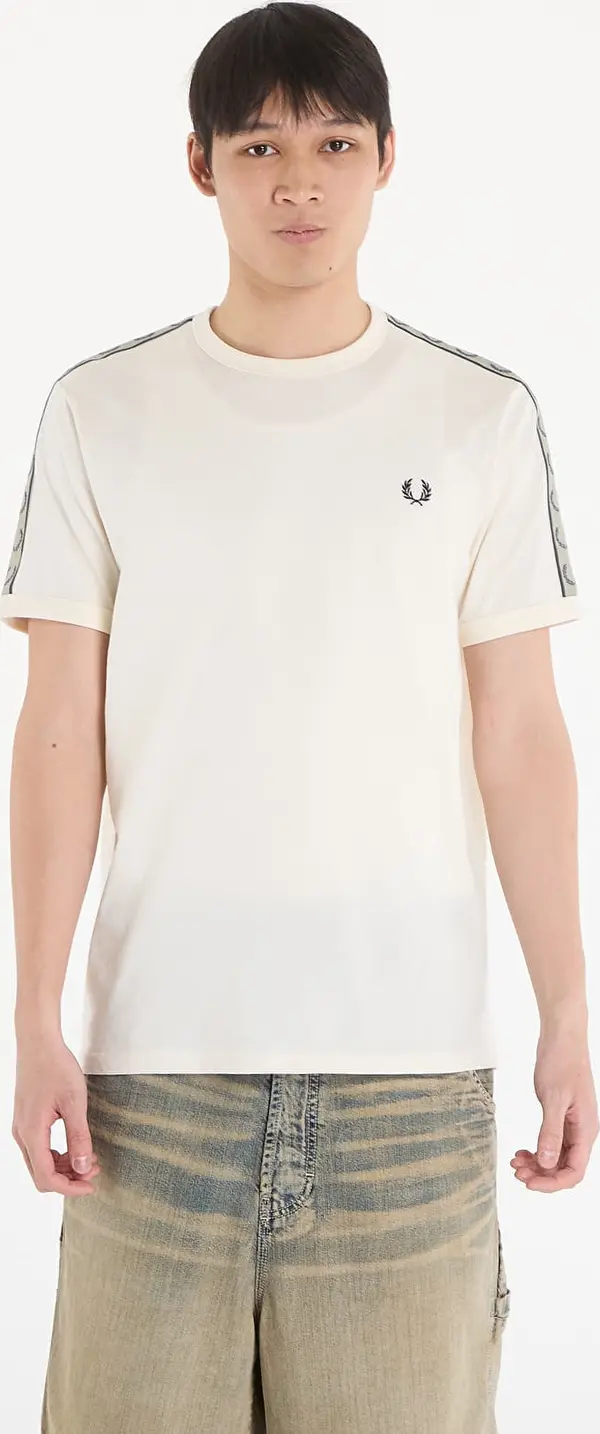 FRED PERRY Majice FRED PERRY Contrast Tape Ringer T-Shirt Ecru/ Navy XL