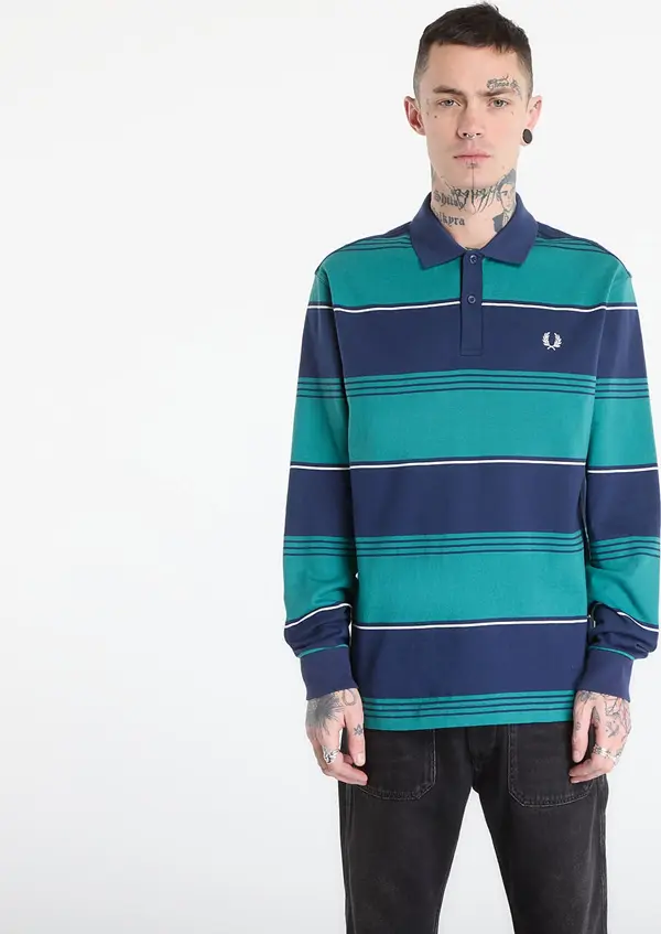 FRED PERRY Majice FRED PERRY Heavyweight Striped Polo Shirt Tennis Blue M