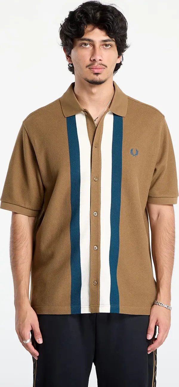 FRED PERRY Majice FRED PERRY Panelled Button Through Polo S Shaded Stone M