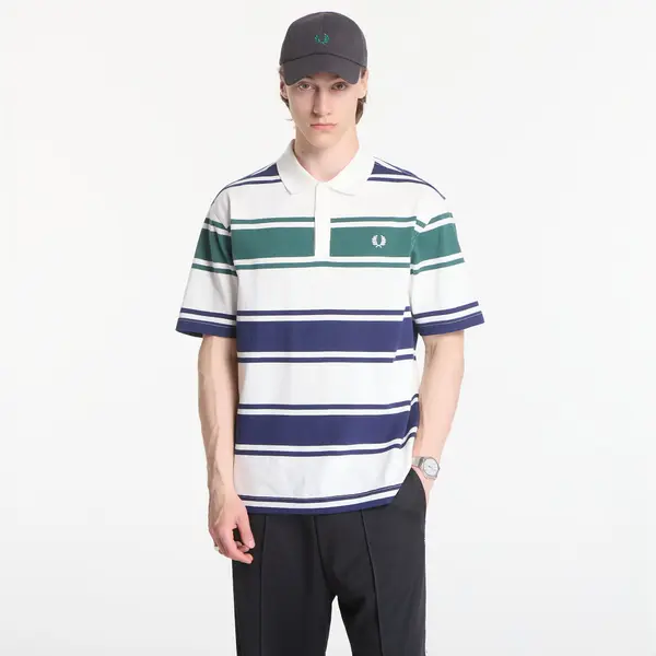 FRED PERRY Majice Fred Perry Relaxed Striped Polo Shirt Beige L