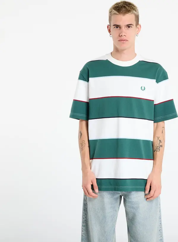 FRED PERRY Majice FRED PERRY Striped Relaxed T-Shirt Snow White XL