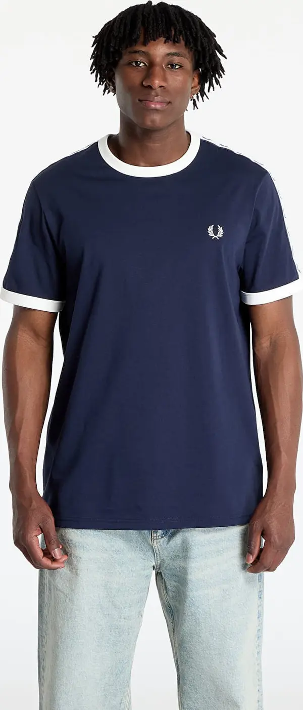 FRED PERRY Majice FRED PERRY Taped Ringer T-Shirt Carbon Blue L