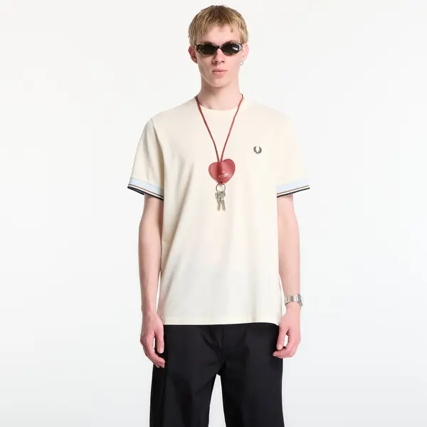 FRED PERRY Majice Fred Perry Twin Tipped Cuff T-Shirt Ecru S
