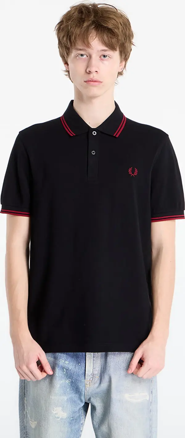 FRED PERRY Majice FRED PERRY Twin Tipped Fred Perry Shirt Black/ Burnt Red M