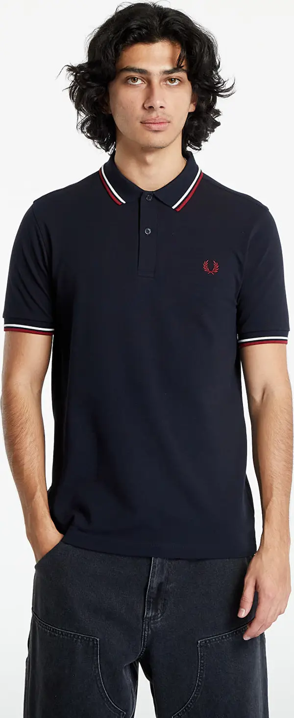 FRED PERRY Majice FRED PERRY Twin Tipped Fred Perry Shirt Nvy/ Swht/ Bntred S