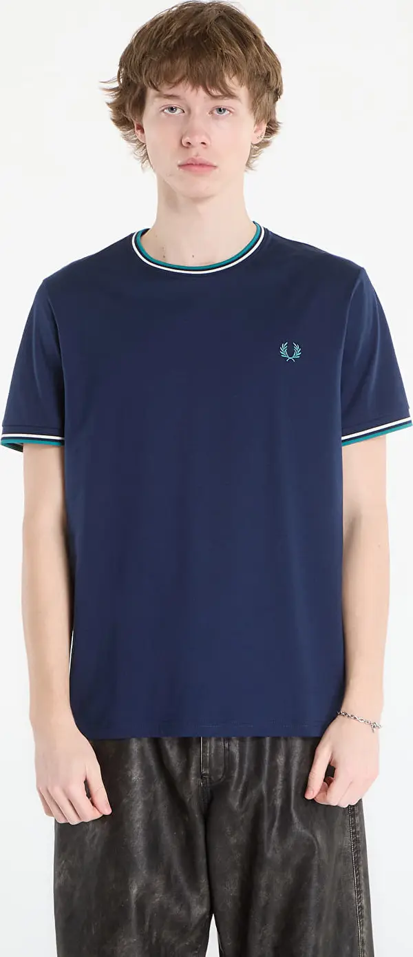 FRED PERRY Majice FRED PERRY Twin Tipped T-Shirt Tnsbl/ Snwht/ Dpmt L
