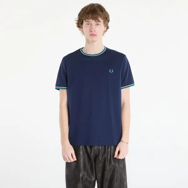 FRED PERRY Majice FRED PERRY Twin Tipped T-Shirt Tnsbl/ Snwht/ Dpmt M
