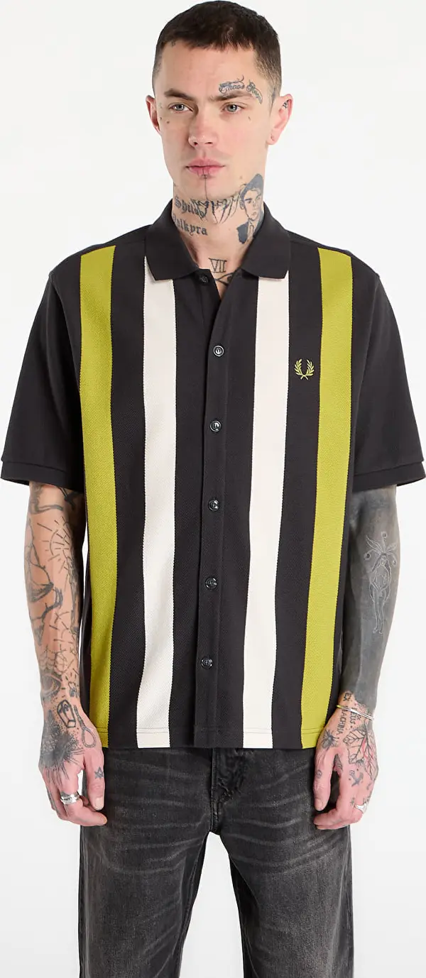 FRED PERRY Majice FRED PERRY Vertical Stripe Polo Shirt Anchor Grey M