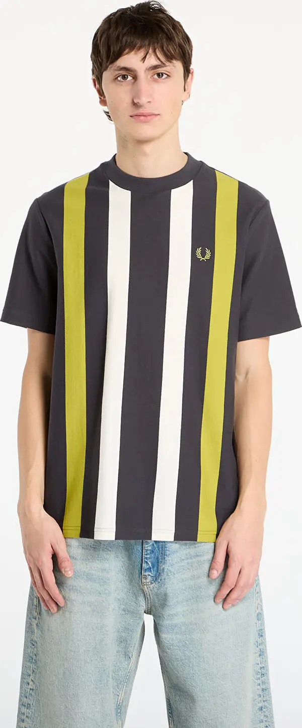 FRED PERRY Majice FRED PERRY Vertical Stripe T-Shirt Anchor Grey M