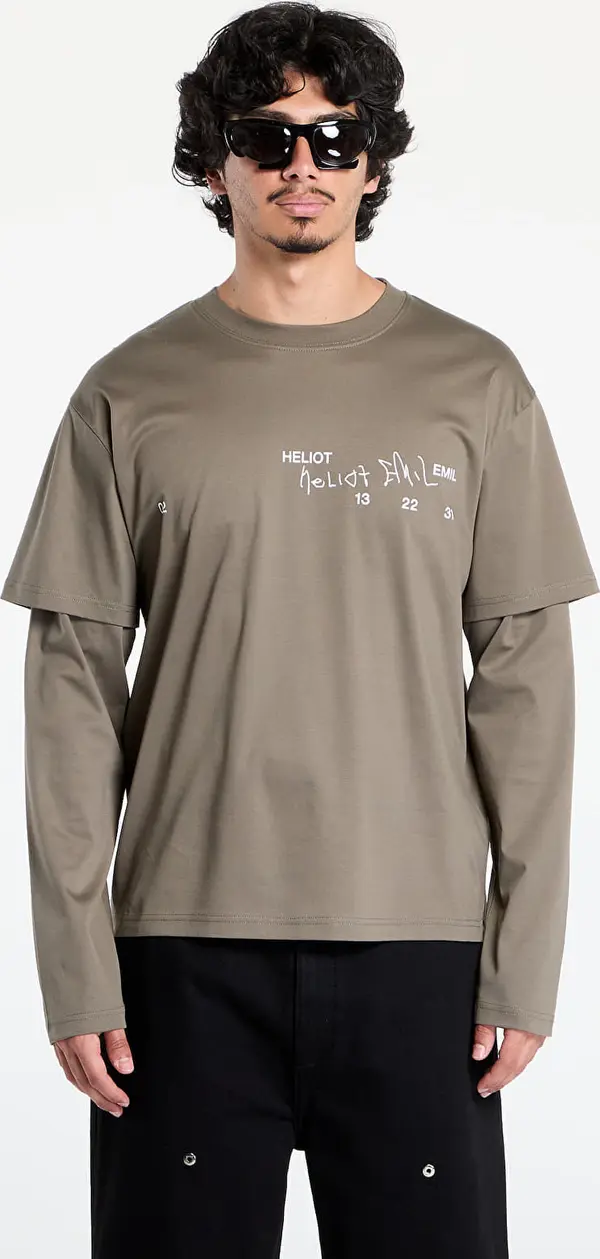 HELIOT EMIL Majice HELIOT EMIL Fulgens Longsleeve Dark Stone XXL