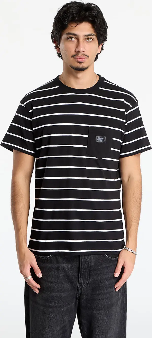 Horsefeathers Majice Horsefeathers Alpha T-Shirt Black Stripes M