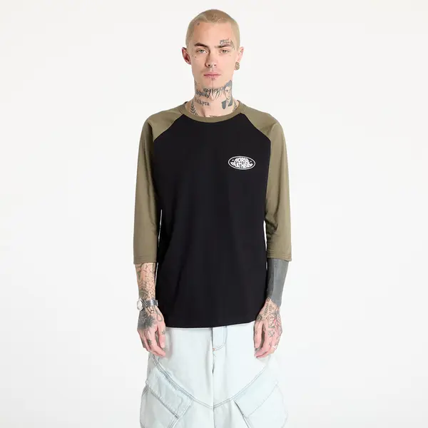 Horsefeathers Majice Horsefeathers Dynamo Raglan T-Shirt Black/ Burnt Olive S