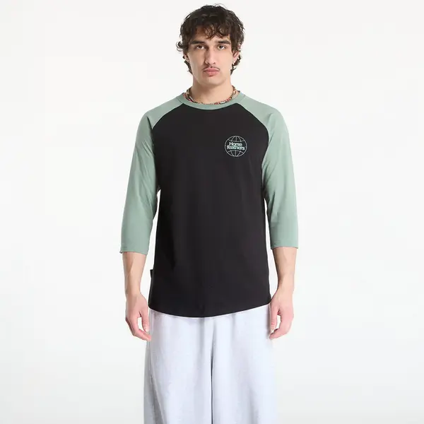 Horsefeathers Majice Horsefeathers Global Raglan T-Shirt Black/ Iceberg Green S