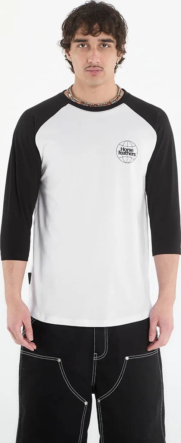 Horsefeathers Majice Horsefeathers Global Raglan T-Shirt White/ Black L