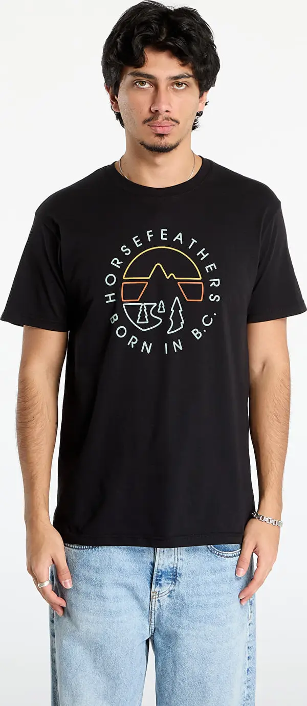 Horsefeathers Majice Horsefeathers Line Circle T-Shirt Black S